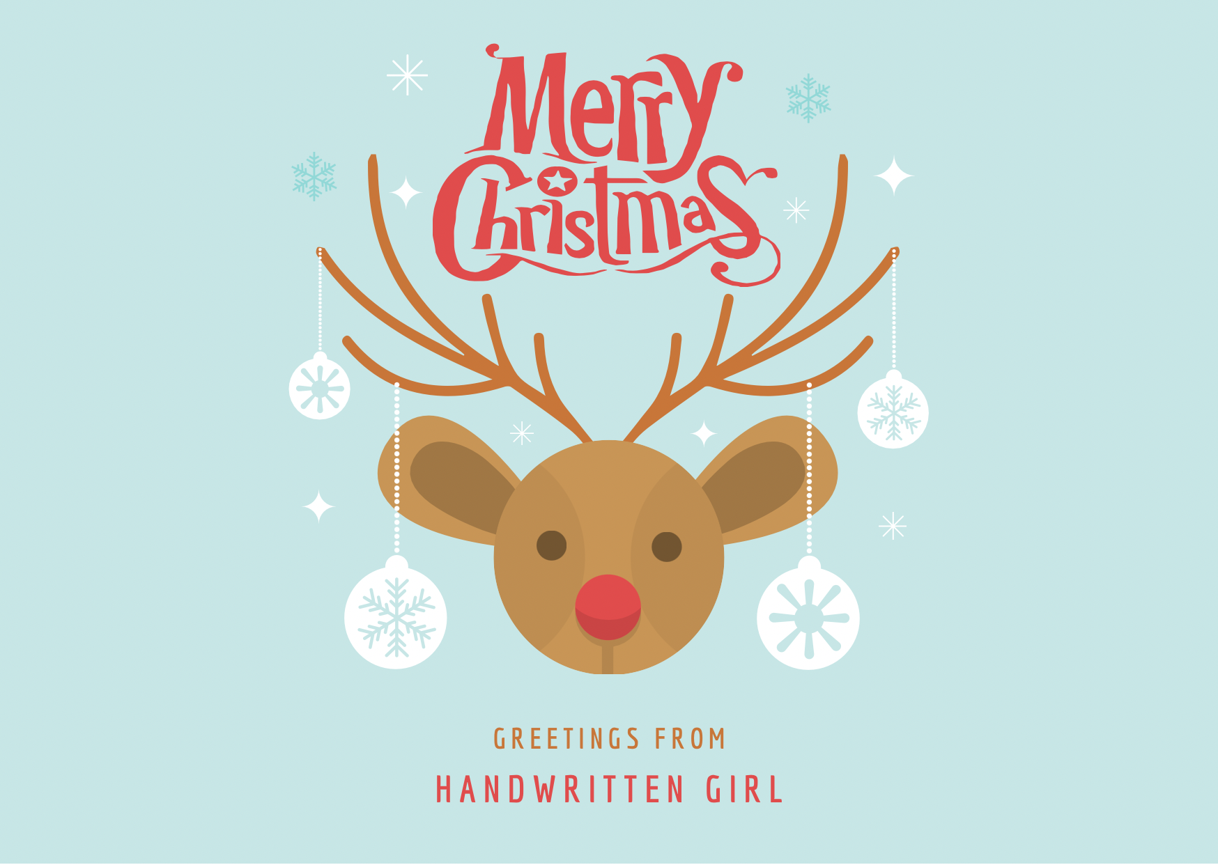 Merry Christmas From Handwritten Girl